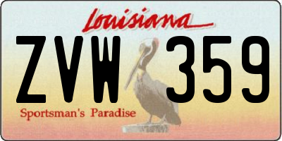 LA license plate ZVW359