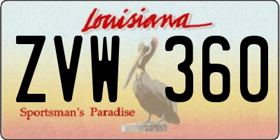 LA license plate ZVW360