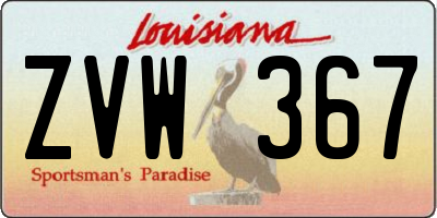 LA license plate ZVW367