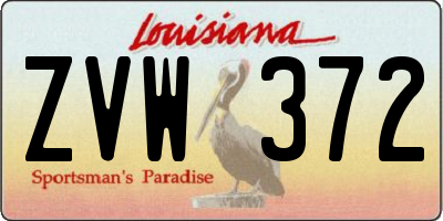 LA license plate ZVW372