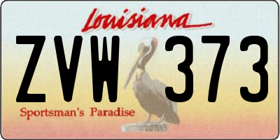 LA license plate ZVW373