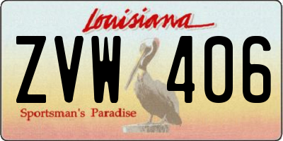 LA license plate ZVW406