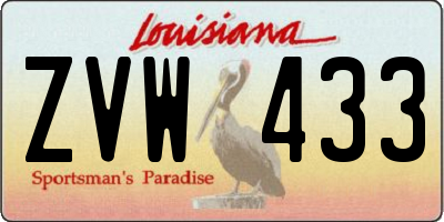 LA license plate ZVW433