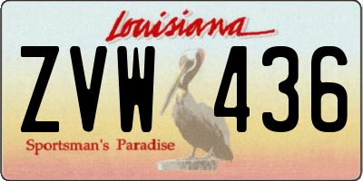 LA license plate ZVW436
