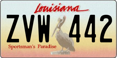 LA license plate ZVW442