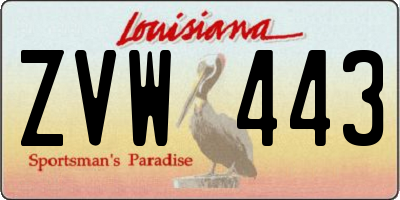 LA license plate ZVW443