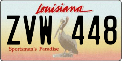 LA license plate ZVW448