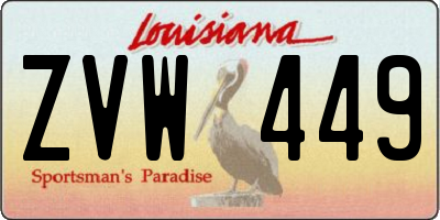 LA license plate ZVW449