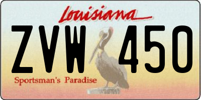 LA license plate ZVW450