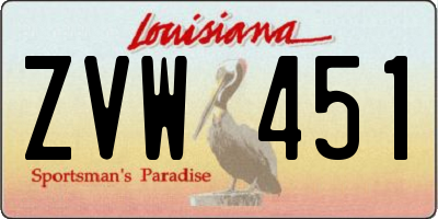 LA license plate ZVW451