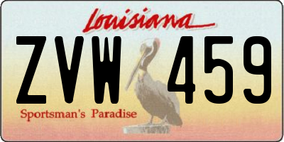 LA license plate ZVW459