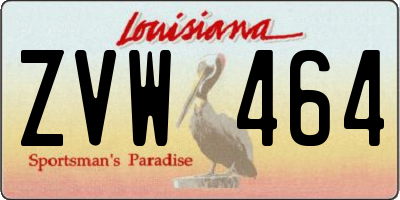 LA license plate ZVW464