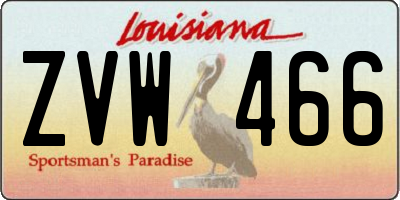 LA license plate ZVW466