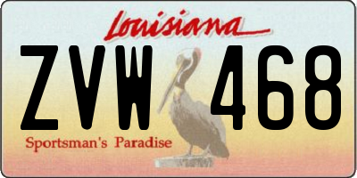 LA license plate ZVW468