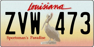 LA license plate ZVW473