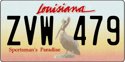 LA license plate ZVW479