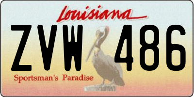 LA license plate ZVW486