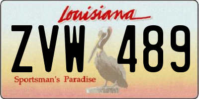LA license plate ZVW489