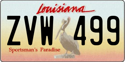 LA license plate ZVW499