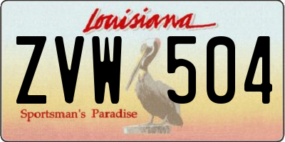 LA license plate ZVW504