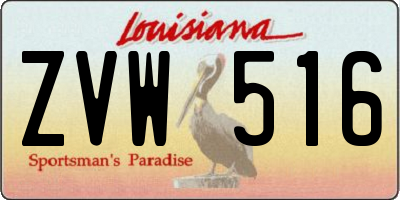 LA license plate ZVW516