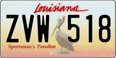 LA license plate ZVW518