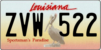 LA license plate ZVW522