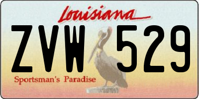 LA license plate ZVW529