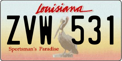 LA license plate ZVW531