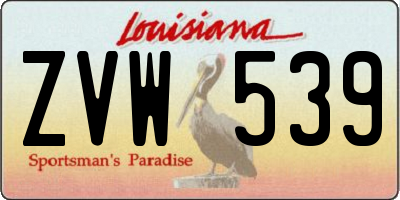 LA license plate ZVW539