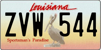 LA license plate ZVW544