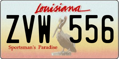 LA license plate ZVW556