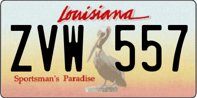 LA license plate ZVW557
