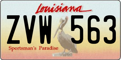 LA license plate ZVW563