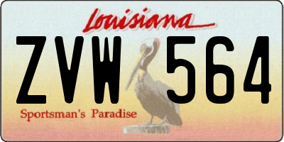 LA license plate ZVW564