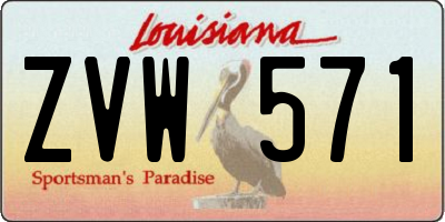 LA license plate ZVW571