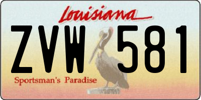 LA license plate ZVW581