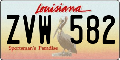 LA license plate ZVW582