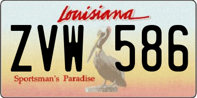 LA license plate ZVW586