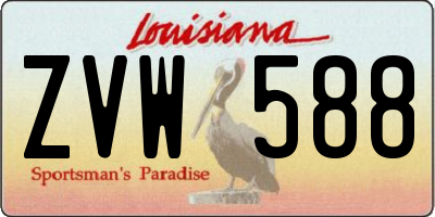 LA license plate ZVW588