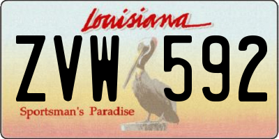 LA license plate ZVW592