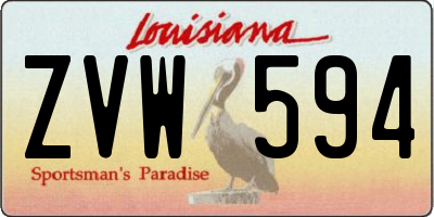 LA license plate ZVW594