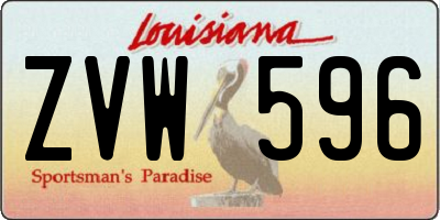LA license plate ZVW596