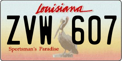 LA license plate ZVW607