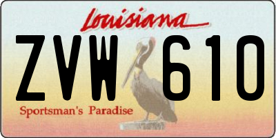 LA license plate ZVW610