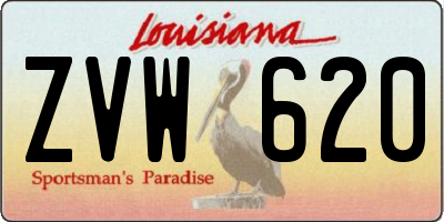 LA license plate ZVW620