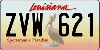 LA license plate ZVW621