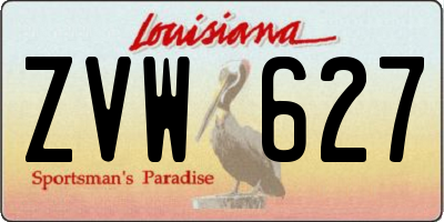 LA license plate ZVW627