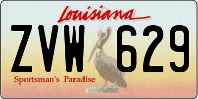 LA license plate ZVW629