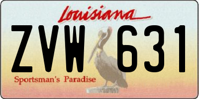 LA license plate ZVW631